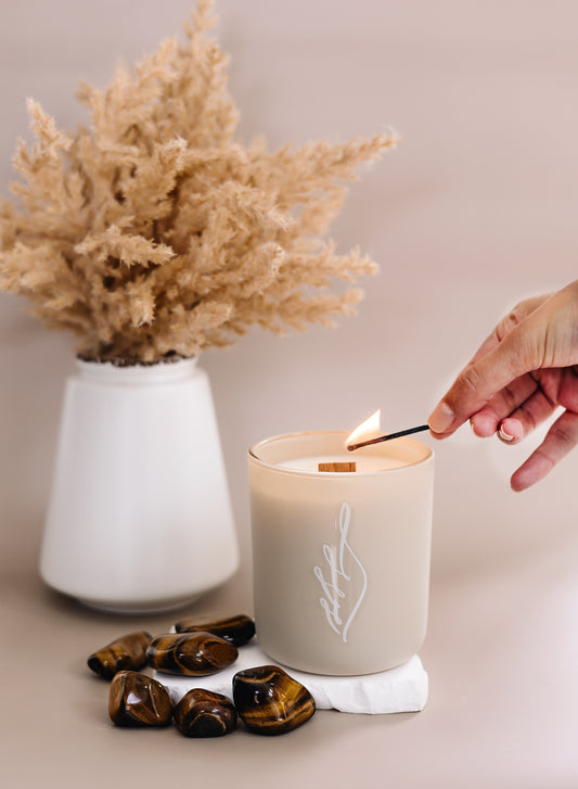 Perseverance | Tiger’s Eye Crystal Infused Candle